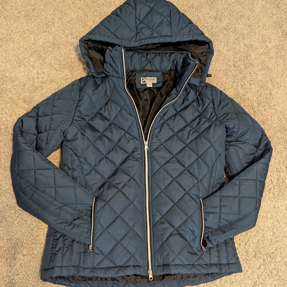 Dover Saddlery Riding Sport quilted puffer jacket, dark teal, Large